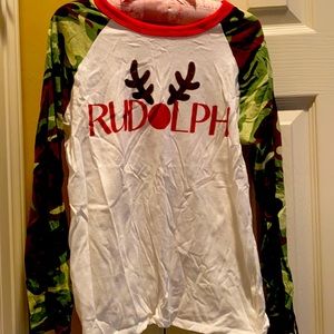 Rudolph in camo shirt Ls boys